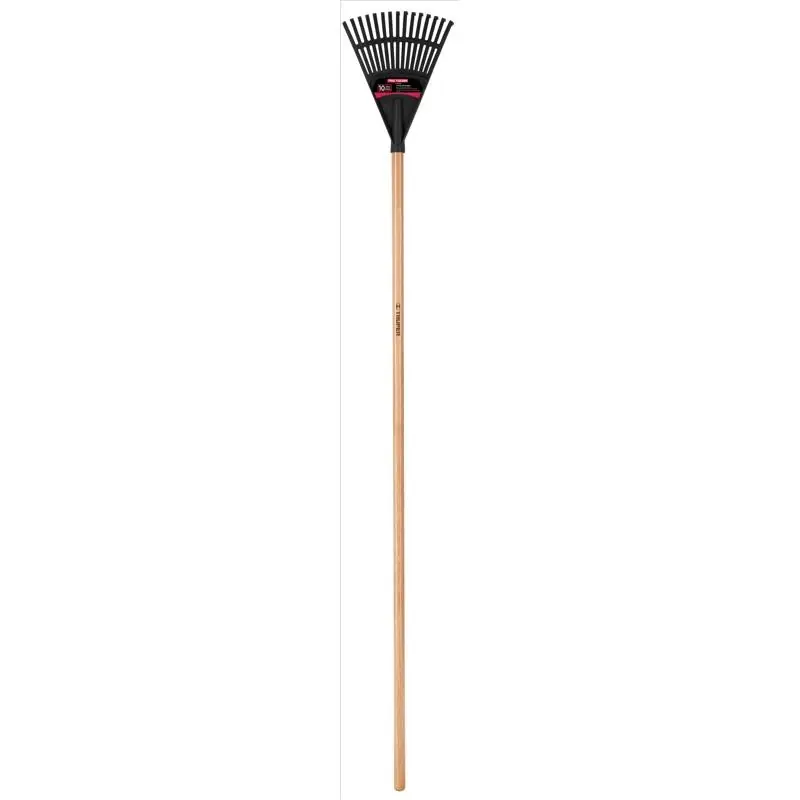 Tru-tough 54.5 In. Poly Shrub Rake With Wood Handle And 15 Tines