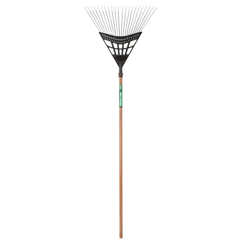 65 In. Steel Rake With 22 Tines And Wood Handle