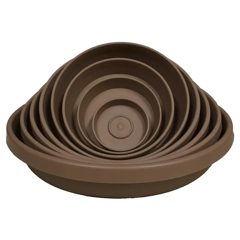 16 In. Chocolate Poly Classic Flower Pot Saucer - Durable Resin Design