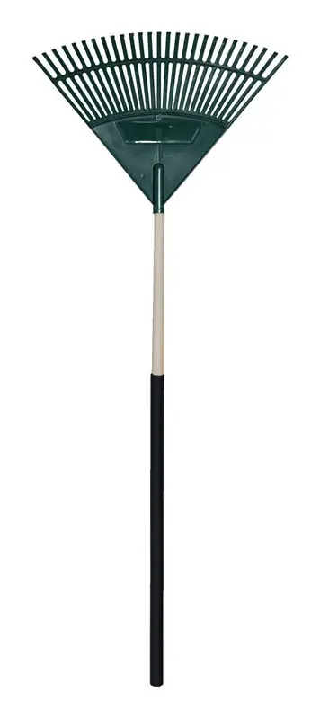 64 In. Poly Leaf Rake With Fiberglass Handle And Comfort Grip
