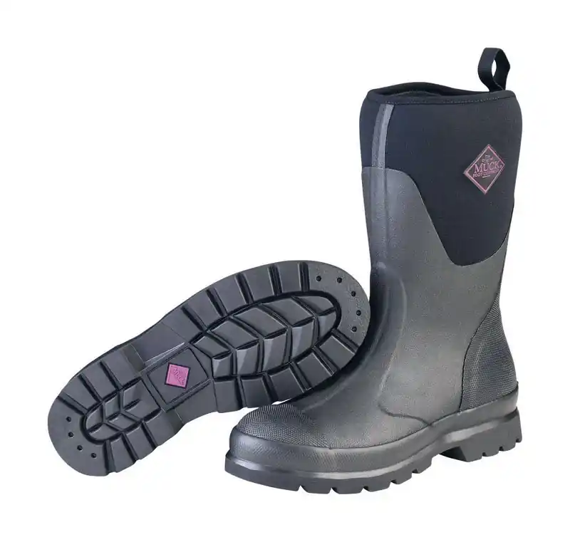 Muck Chore Mid Women‘s Size 10 Black Waterproof Rubber Pull-on Boot