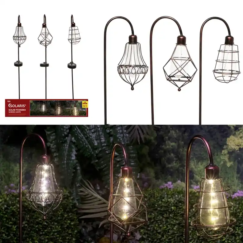Alpine Solalris Bronze Glass/Iron 33 In. H Edison Bulb Solar Garden Stake