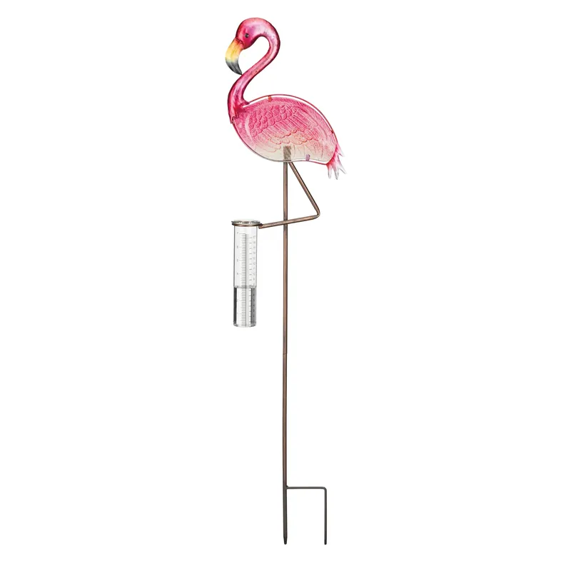 Flamingo Rain Gauge Garden Stake 2.25 In. W X 9.25 In. L