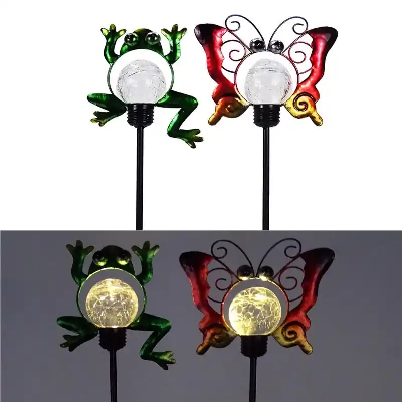 Multicolored Metal 23 In. H Silhouette Garden Friends Solar Garden Stake