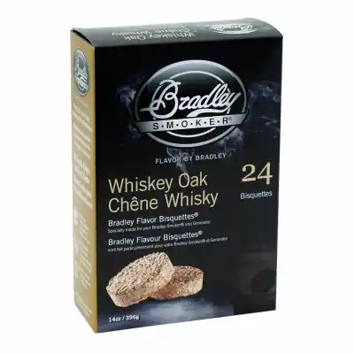 Bradley Smoker All Natural Whiskey Oak Wood Bisquettes 24 Pk