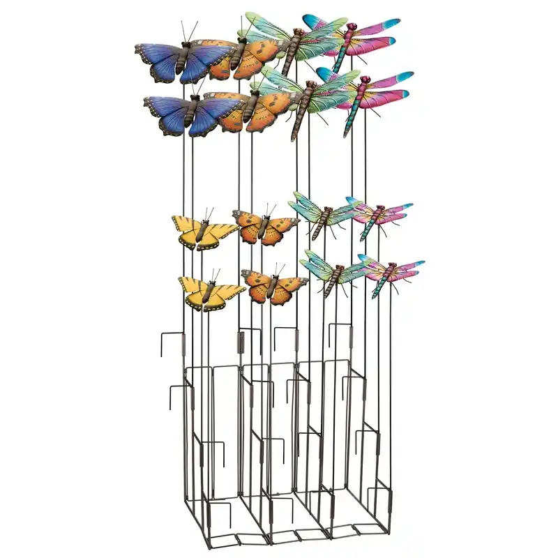 36.5 In. Assorted Metal Butterfly And Dragonfly Outdoor Garden Stake