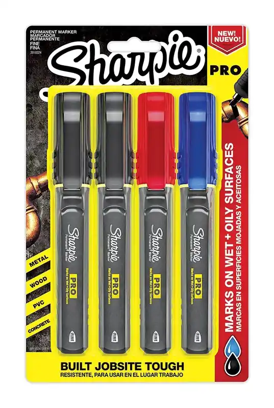 Sharpie PRO Assorted Fine Tip Permanent Marker 4 Pk
