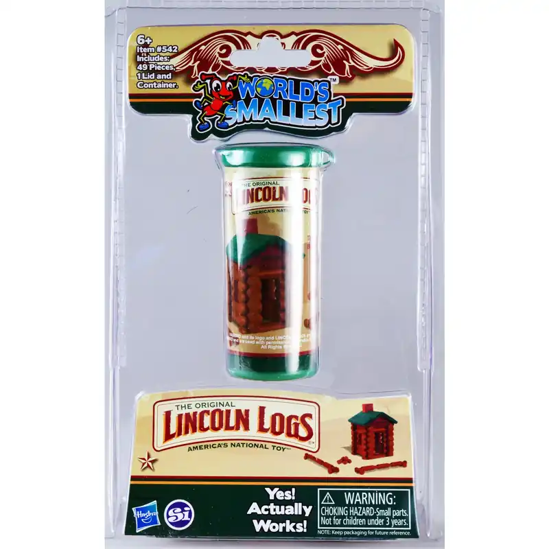 World‘s Smallest Lincoln Logs Wood Brown/green 49 Piece Set