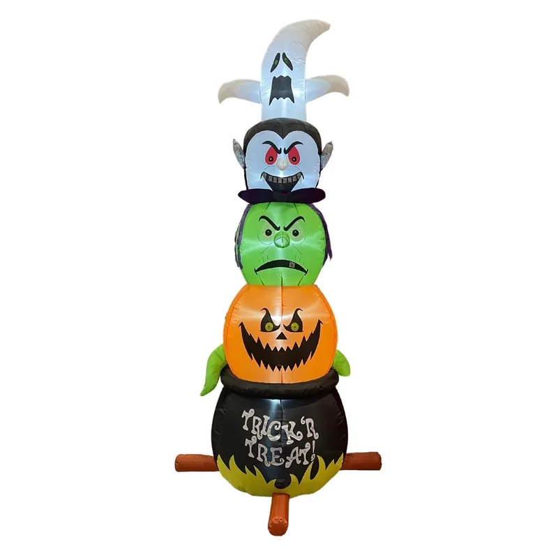 Four Season 8 Ft. Prelit Halloween Stacked Figures Inflatable Decoration