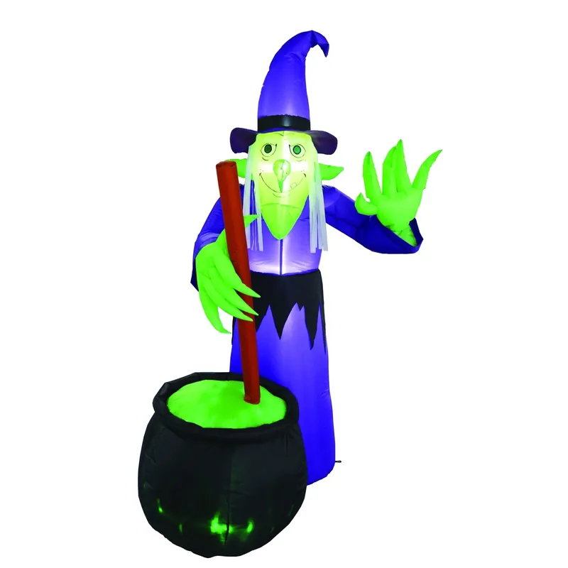 Four Season 6 Ft. Prelit Witch With Cauldron Inflatable Decoration