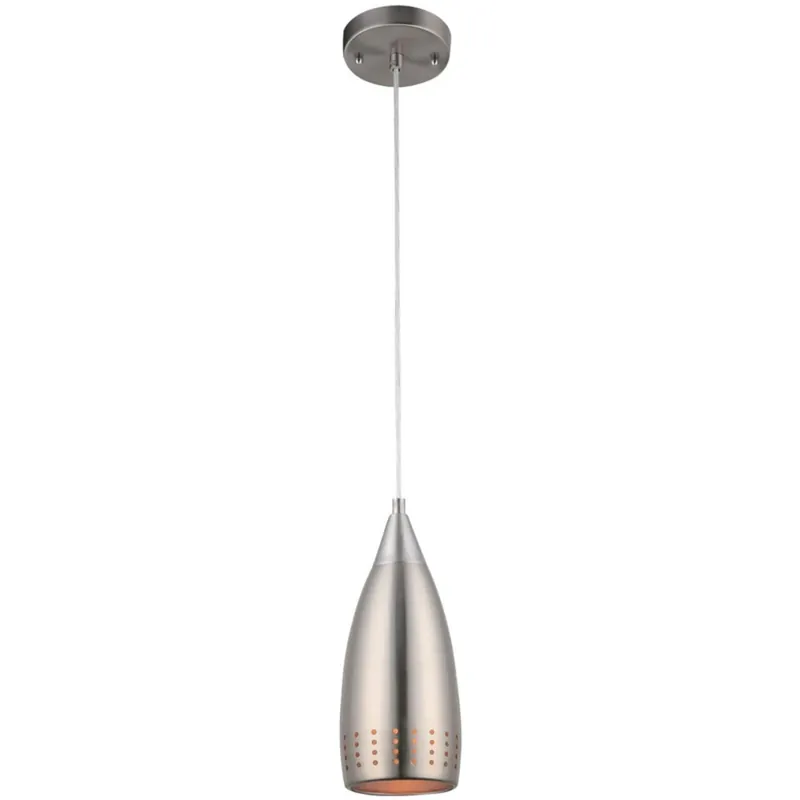 Mini Pendant Light, Brushed Nickel/Metal Shade, 60-Watt