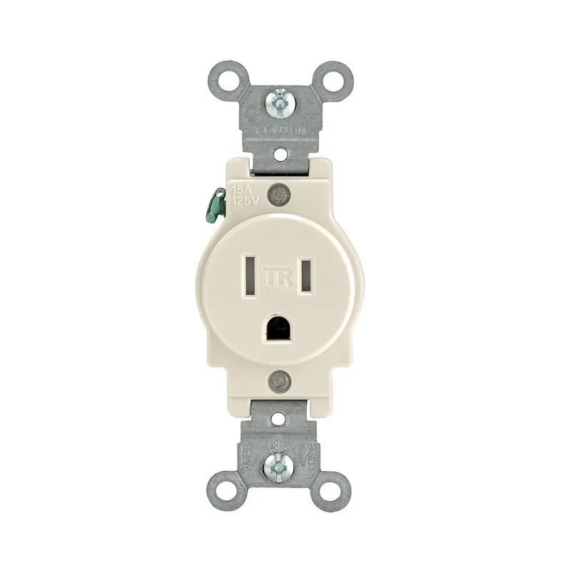 Leviton 15 Amps 125 V Single Light Almond Tamper Resistant Outlet 5-15R 1 Pk