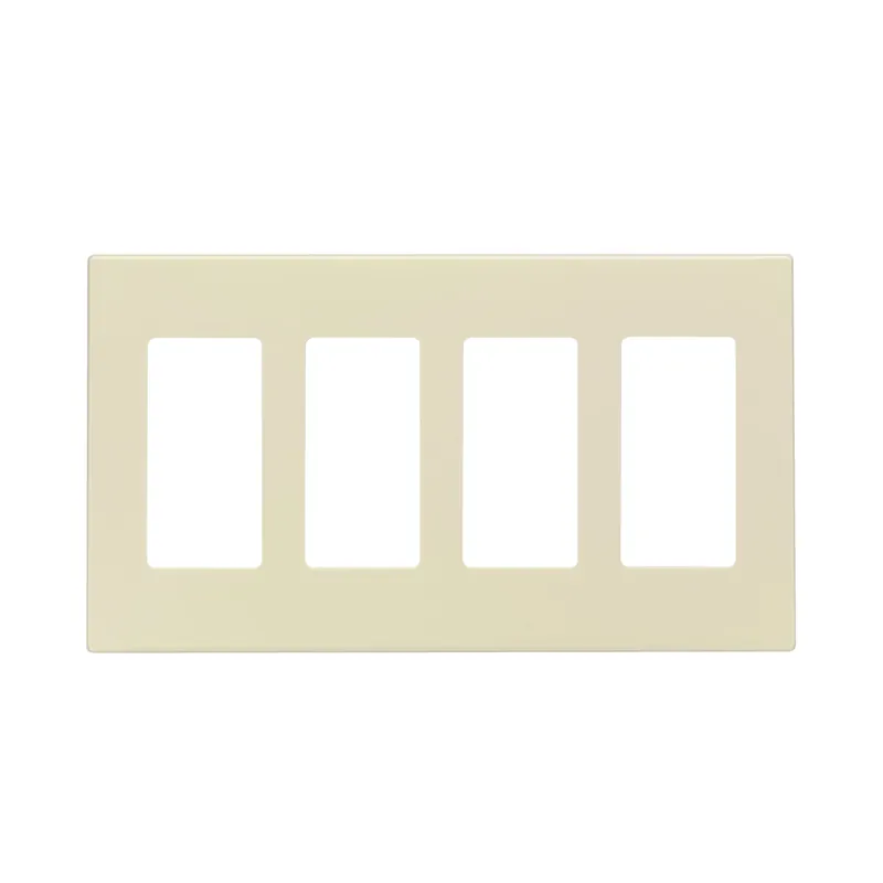 Leviton Almond 4 Gang Polycarbonate Decorator Screwless Wall Plate 1 Pk
