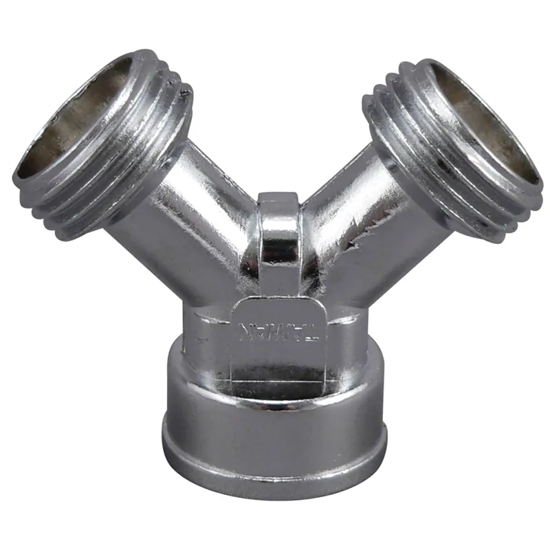 Pp850-1 Cast Metal Y-hose Connector, Chrome Plated, 3/4 In. Inlet/outlet