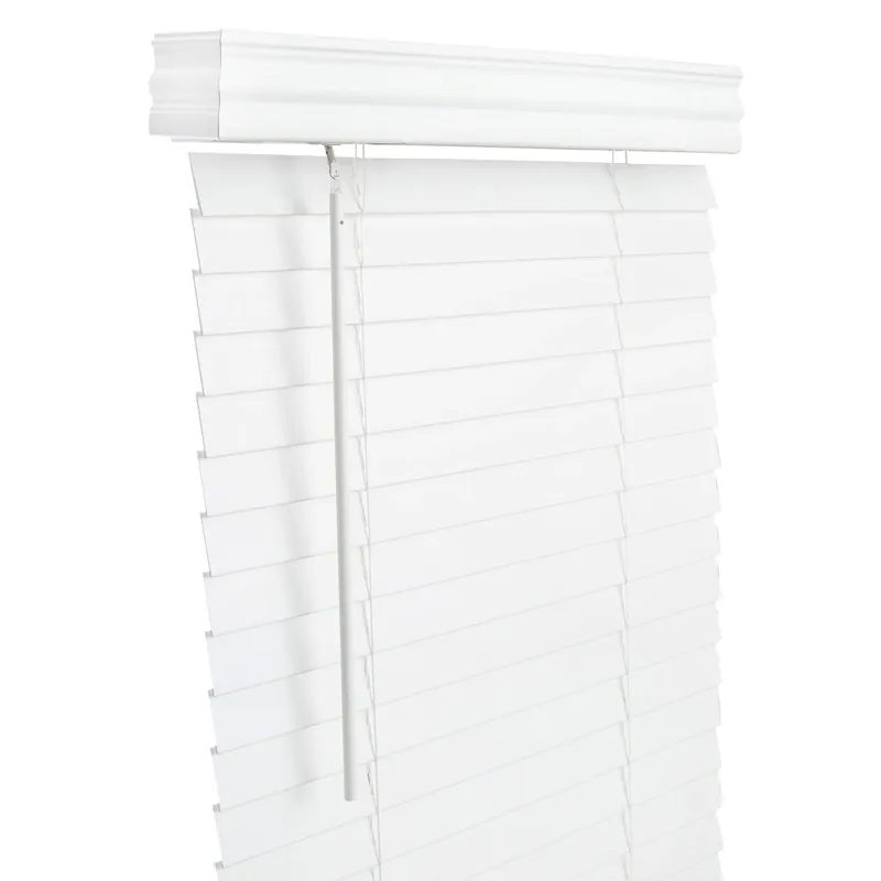 Faux Wood 2 In. Blinds 43 In. W X 60 In. H White Cordless