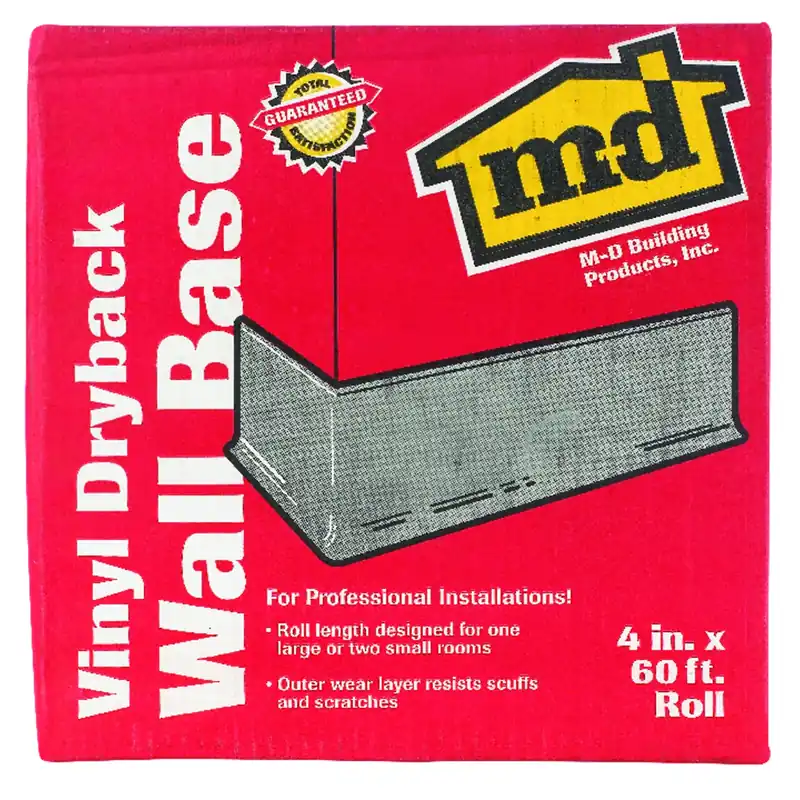 4 In. H X 60 Ft. L Prefinished Black Vinyl Wall Base