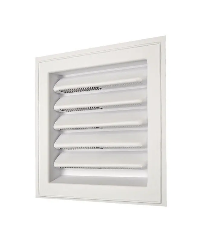 8 In. W X 8 In. L White Plastic Wall Louver Vent Sl8x8