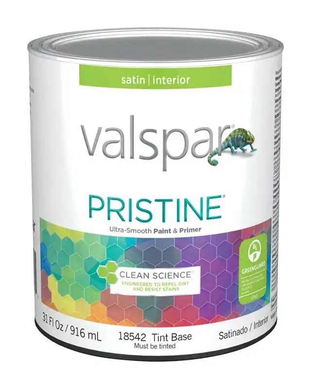 Pristine Satin Tint Base Paint And Primer Interior 1 Quart - 100% Acrylic