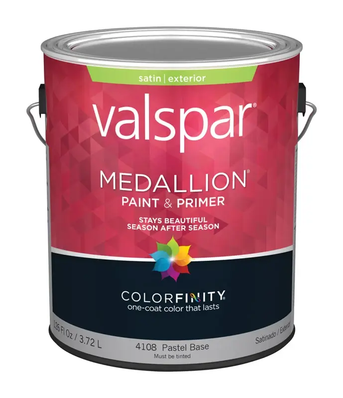 Medallion 100% Acrylic Satin Exterior House Paint, Pastel Base, 1 Gallon