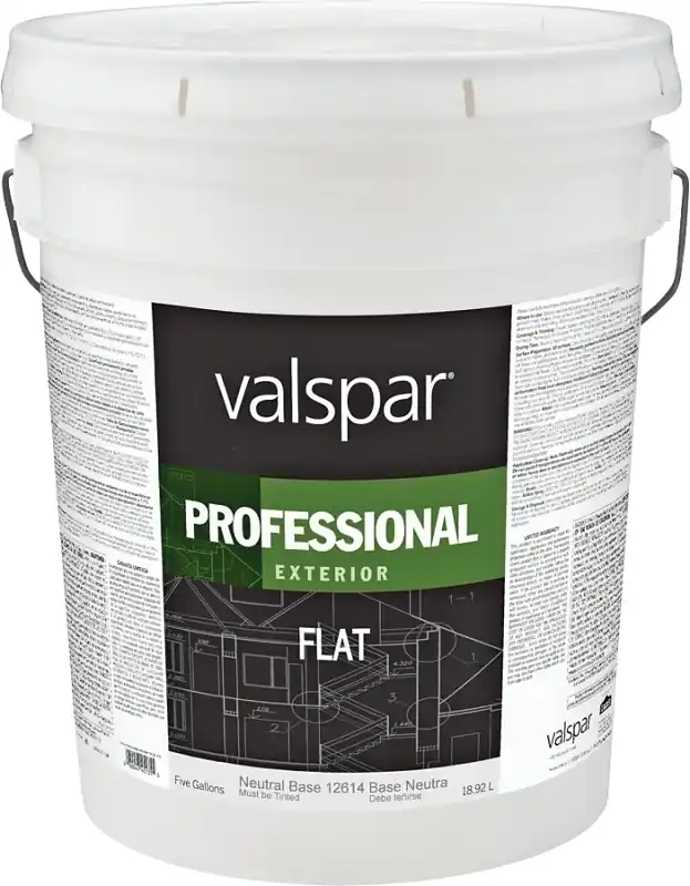 Professional 100% Acrylic Flat Exterior House Paint, Neutral Base, 5 Gallon