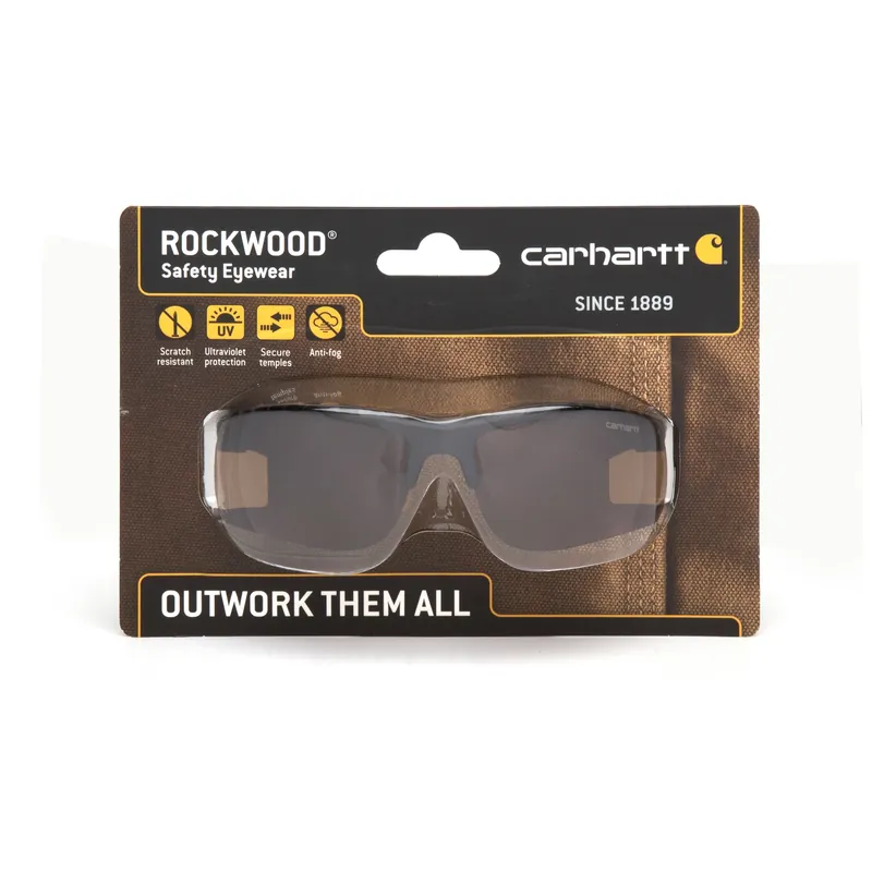 Rockwood Safety Glasses, Black Frame, Sandstone Bronze Anti-Fog Lens