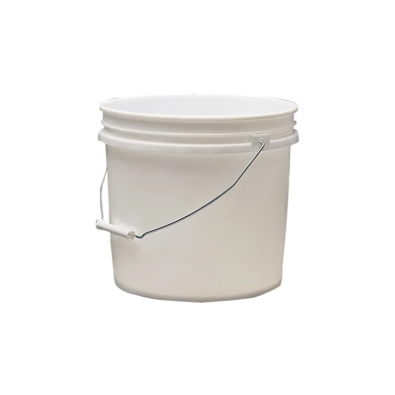 White 3.5 Gallon Plastic Paint Pail With Steel Handle