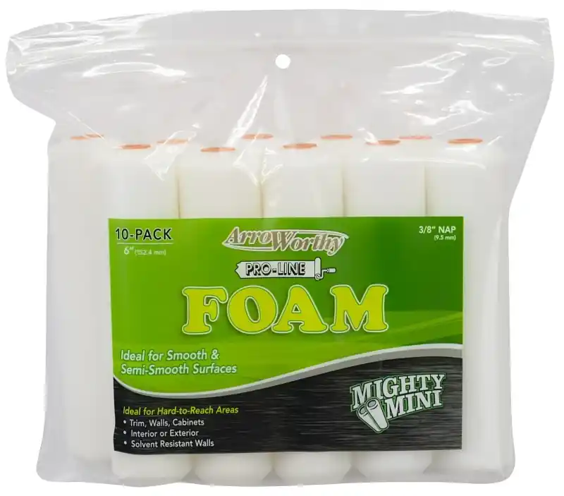 ArroWorthy Pro-Line Foam 6 In. W X 3/8 In. Mini Paint Roller Cover 10 Pk