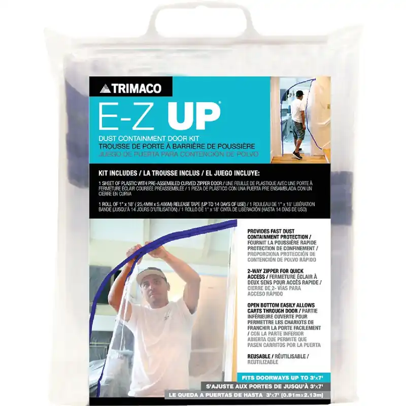 E-z Up Dust Containment Door Kit, 36 In. W X 84 In. L, Clear Plastic