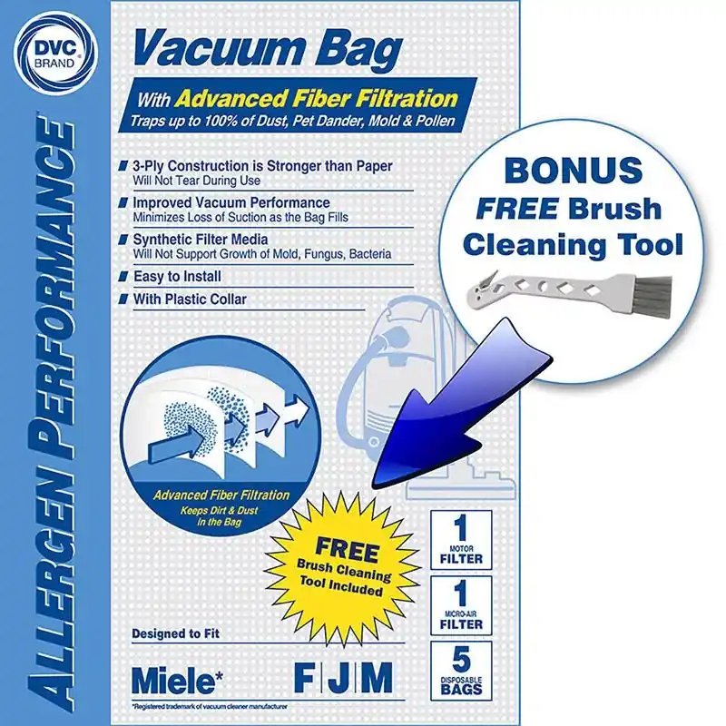 DVC Vacuum Bag For Miele 5 Pk Miele F/J/M