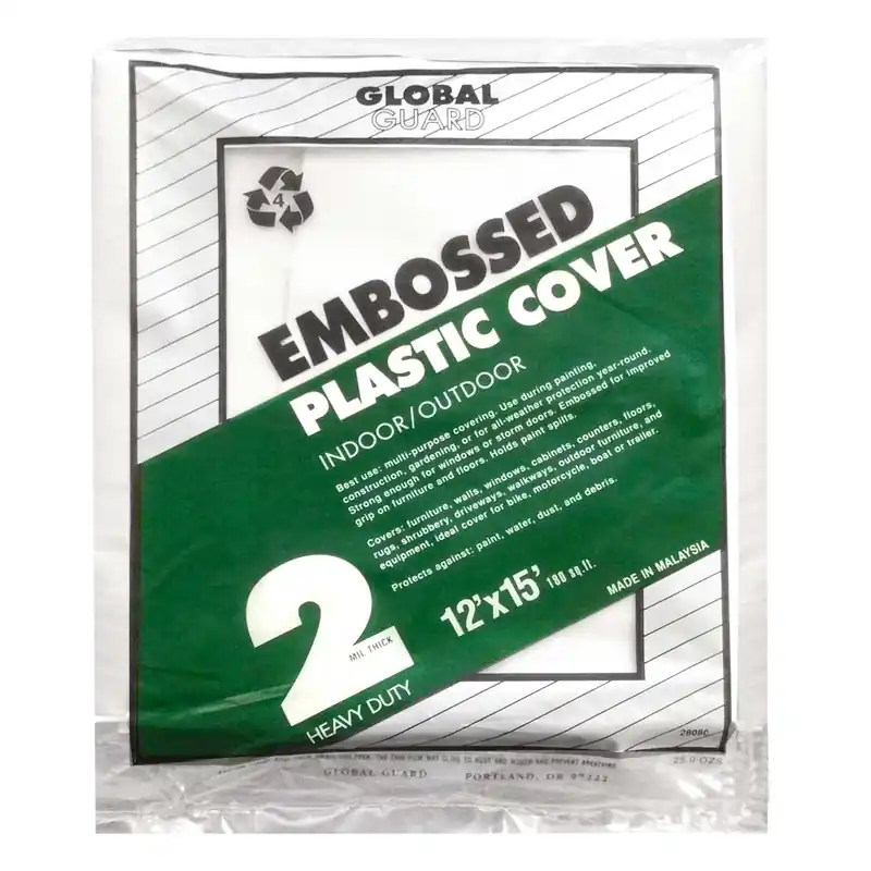 Premier GlobalGuard 12 Ft. W X 15 Ft. L X 2 Mil Plastic Drop Cloth 1 Pk