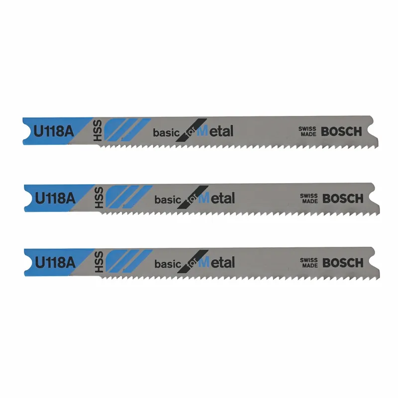 Bosch 3-1/8 In. High Carbon Steel U-Shank Wavy Set And Milled Jig Saw Blade 24 TPI 3 Pk