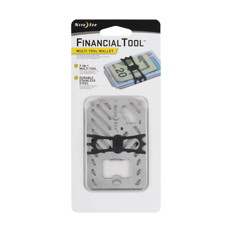 Financial Tool 7-In-1 Multi Tool Wallet, Stainless Steel