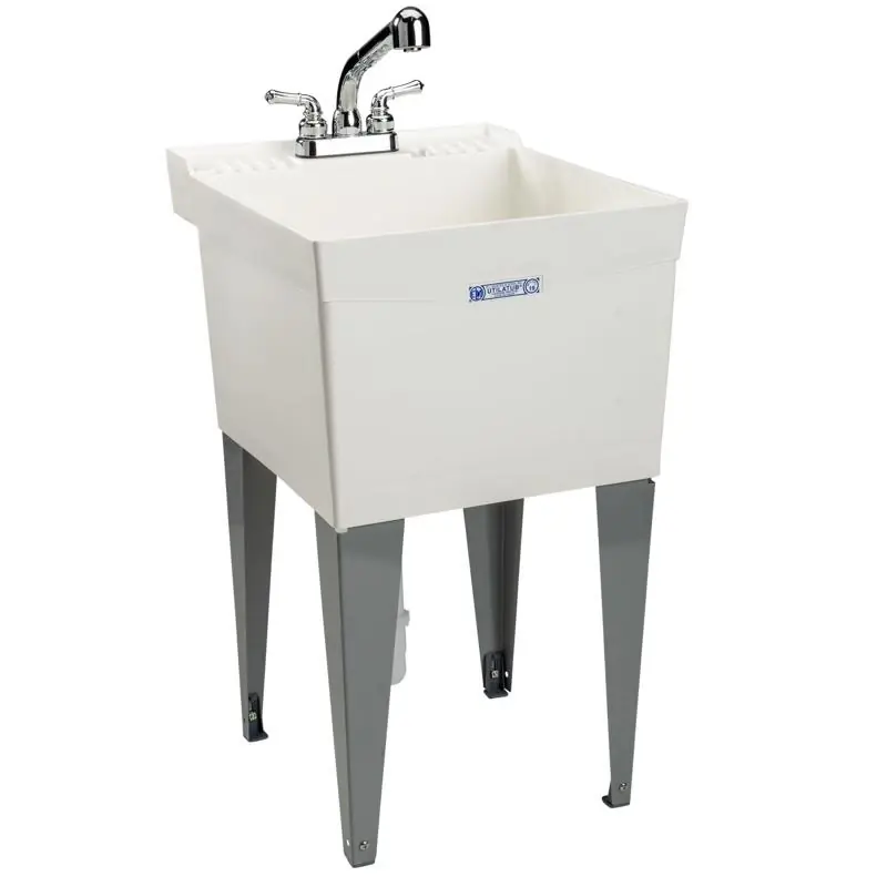 Utilatub 20 In. W X 24 In. D Single Thermoplastic Laundry Tub With Faucet