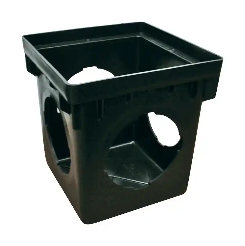 12 In. W X 12.75 In. D Square Catch Basin With 4 Outlet Openings