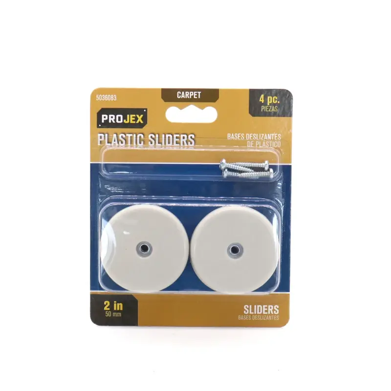 Projex White 1-3/16 In. Nail-On Plastic Chair Glide 4 Pk