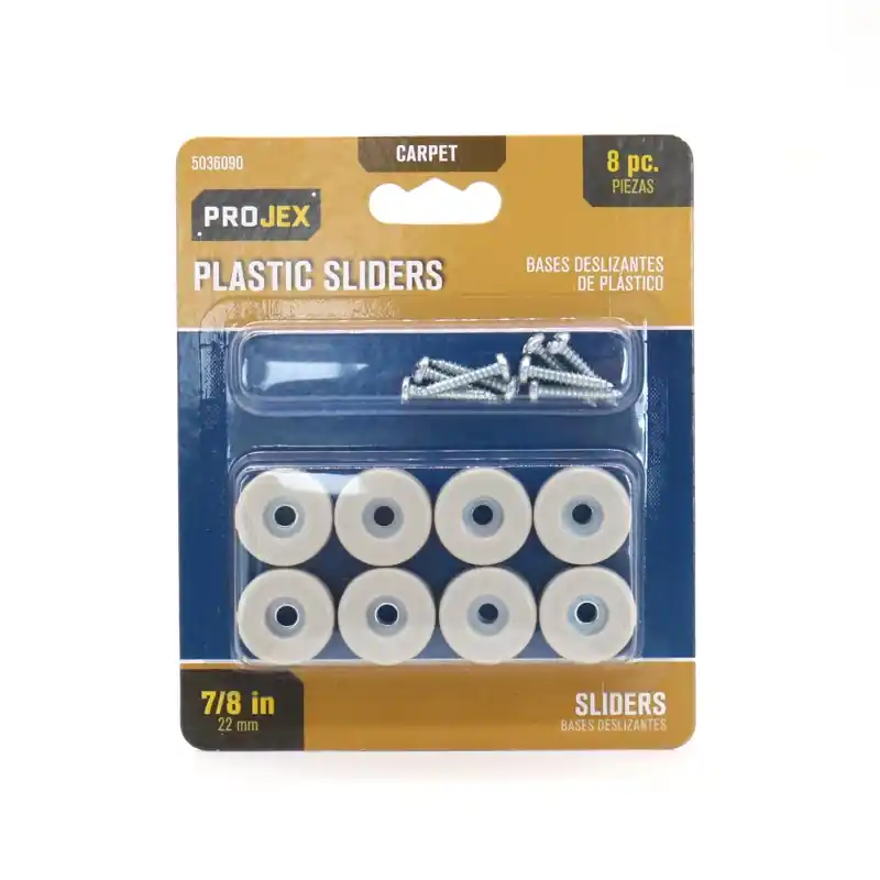 Projex White 7/8 In. Nail-On Plastic Chair Glide 8 Pk