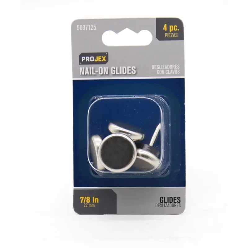 Projex Silver 7/8 In. Nail-On Nickel Chair Glide 4 Pk