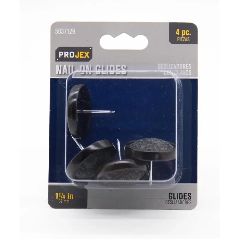 Projex Black 1-1/4 In. Nail-On Carpet Chair Glide 4 Pk