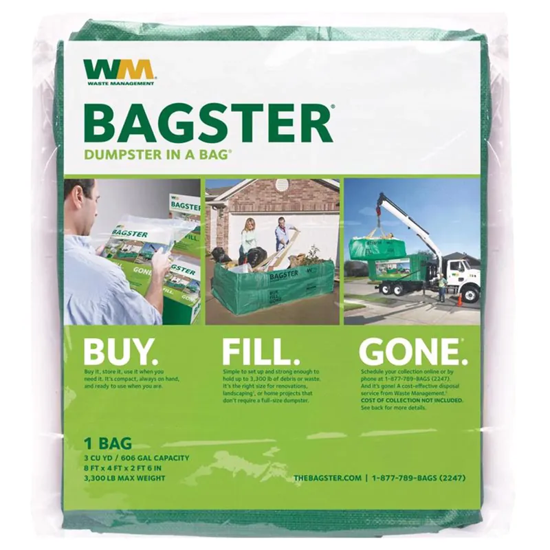 WM Bagster 606 Gal Dumpster In A Bag Open 1 Pk
