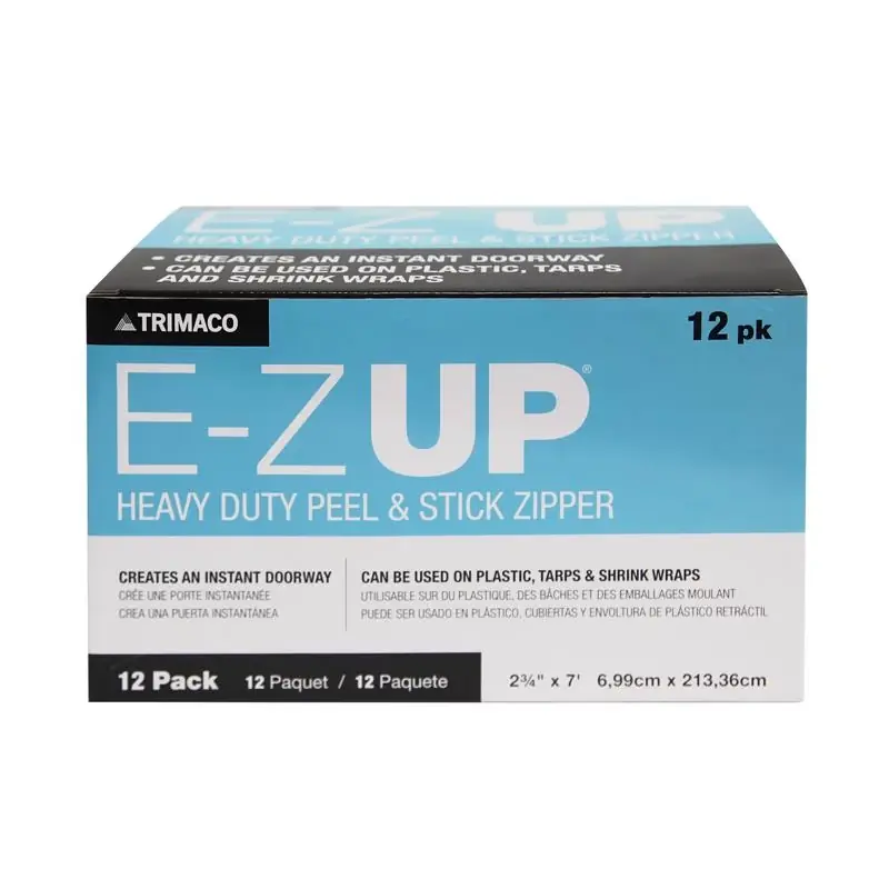 E-z Up 2-3/4 In. W X 84 In. L Heavy Duty Clear Adhesive Zipper