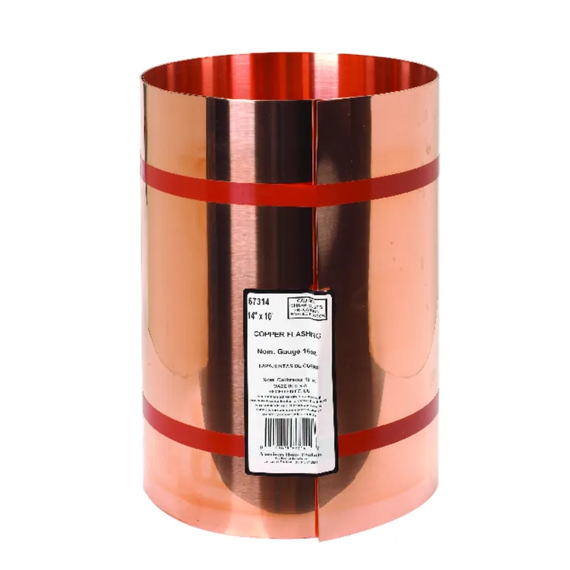 Copper Flashing, 14 In. X 10 Ft., 16 Oz.