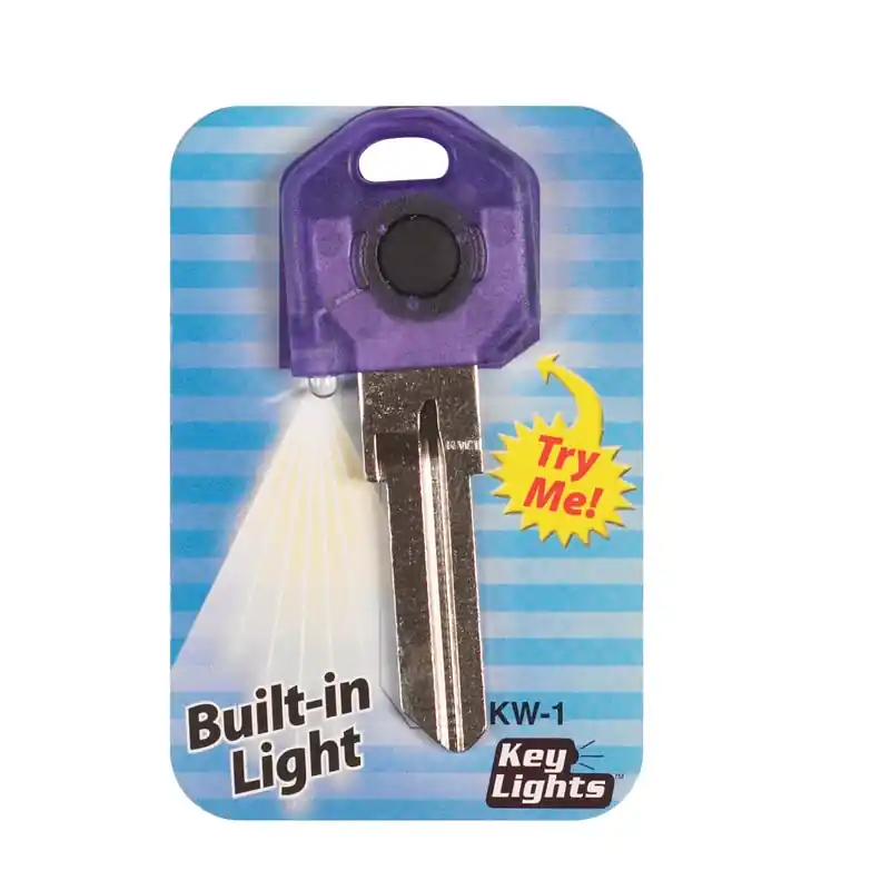 Giant Concepts LLC Keylights Purple Head House Key Blank W/Flashlight Single For Kwikset KW1/Weiser
