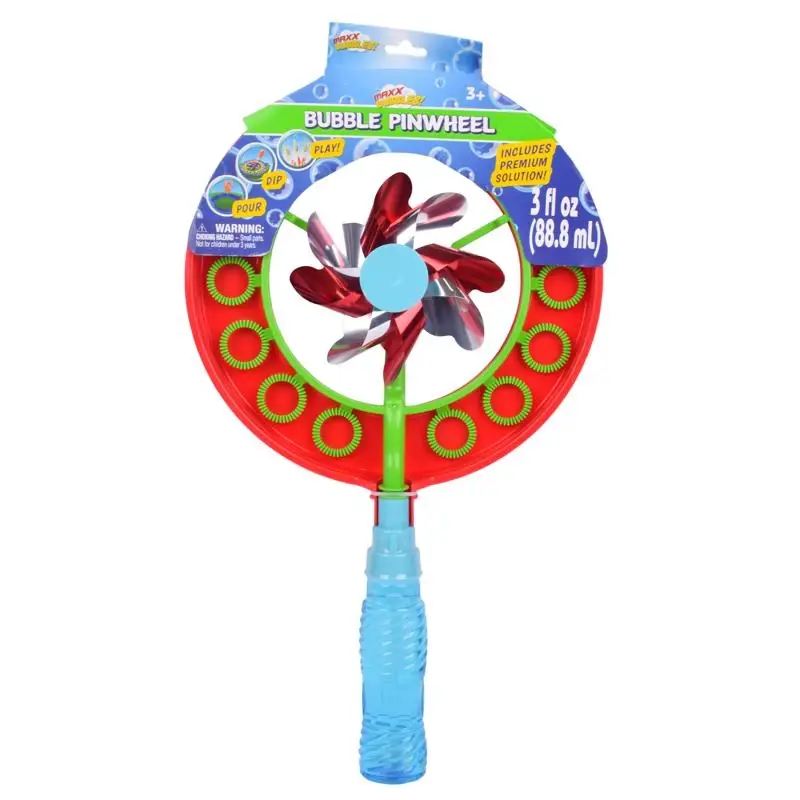 Maxx Bubbles Bubble Wand Plastic Assorted 3oz Pinwheel