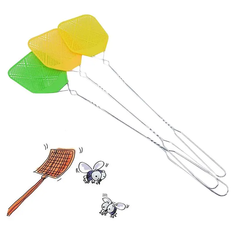 Assorted Plastic Fly Swatter - 23.62 In Length, Multi-color