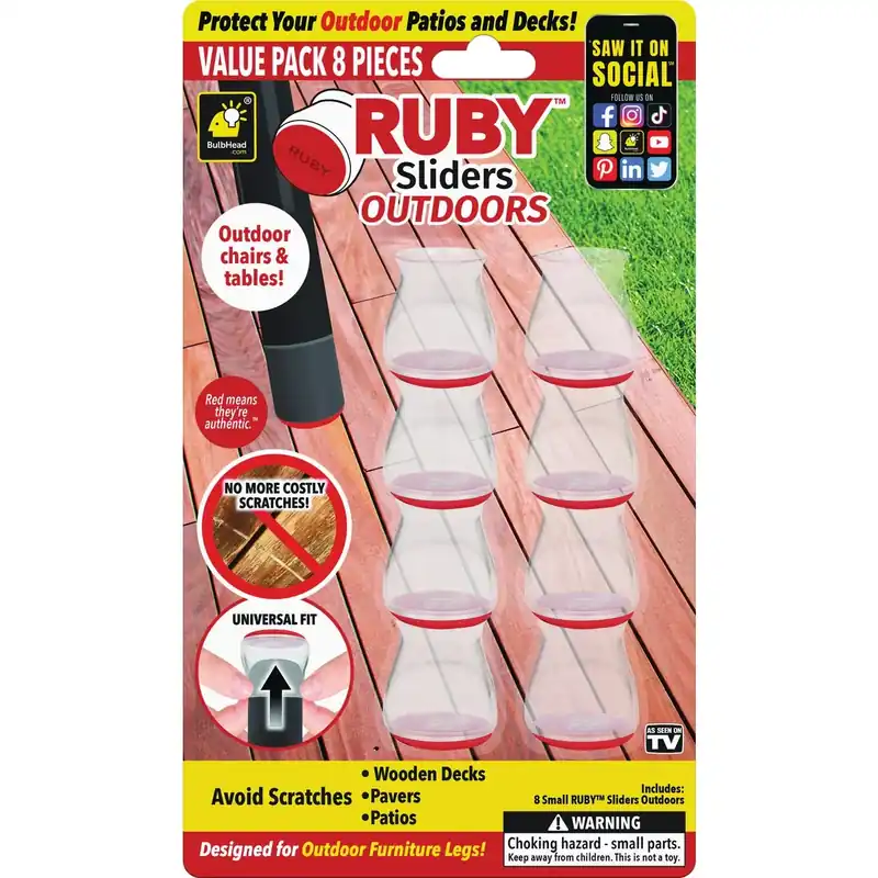 Ruby Outdoor Furniture Sliders 8 Pk