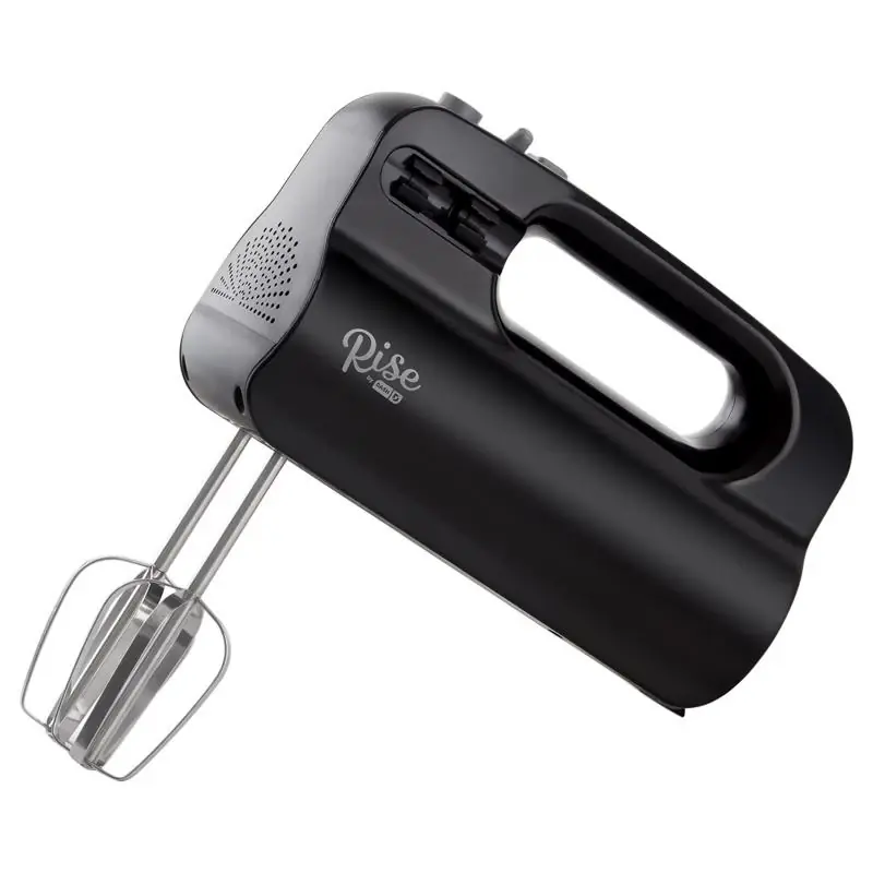 Black 5-speed Hand Mixer With Attachments And Metal/plastic Housing