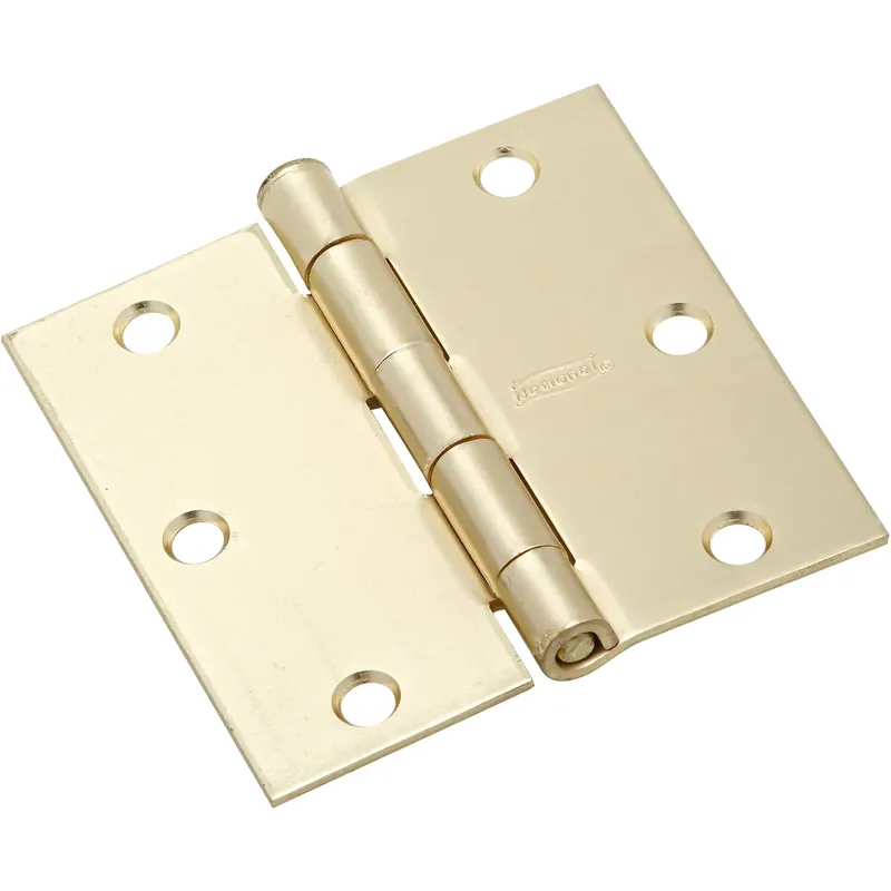National Hardware 3 In. L Satin Brass Door Hinge 1 Pk