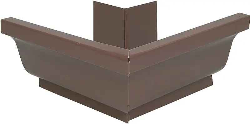 Gutter Outside Mitre, Brown Aluminum, 5 In.