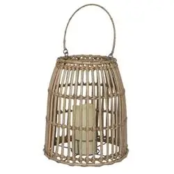 Infinity Natural Iron 15.94 In. 31 H Poly Rattan Lantern