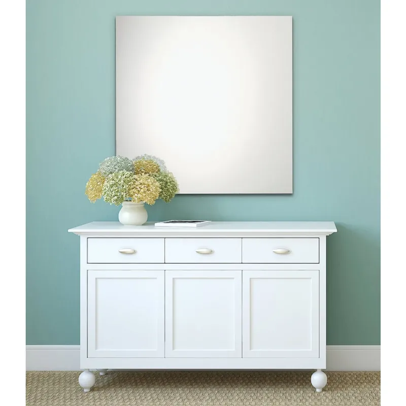 Erias 36 In. H X 36 In. W Bright Silver Frameless Wall Mirror